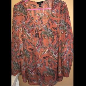 Multicolored Paisley & Leaf Print Shirt